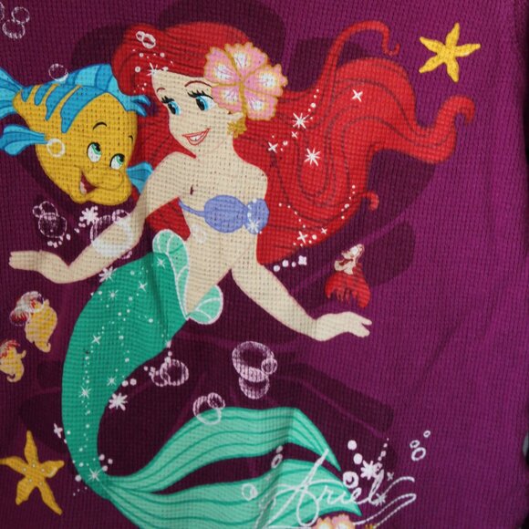 Ariel The Little Mermaid Size 7/8 L/S Top Purple - Picture 2 of 2